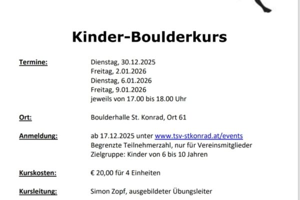 Kinderkurs Bouldern